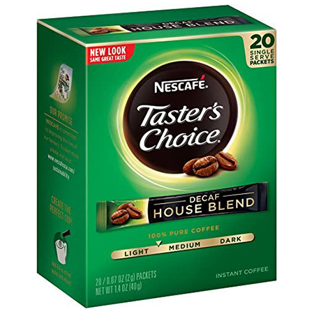 Nescafe Taster's Choice Decaf House Blend Instant Coffee, 20 Count Single Serve Sticks