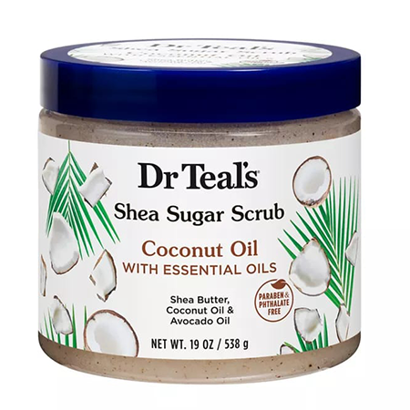 Dr. Teal's Shea Sugar Scrub with Coconut Oil and Essential Oils 19 Oz