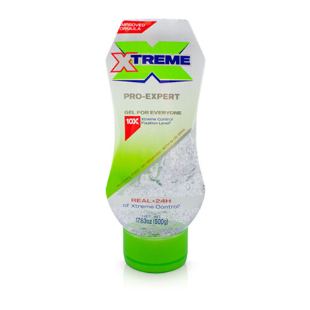 Xtreme Pro-Expert Clear Styling Hair Gel, Alcohol-Free 24-Hours Xtreme Control With Aloe Vera, 17.64 oz